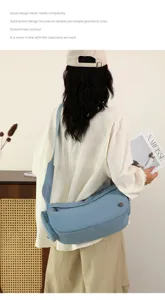 Nylon crossbody bag for women, large capacity casual sports shoulder bag, commuter tote.