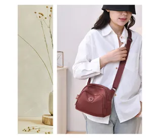 Women Nylon Crossbody Bag Casual Lightweight Shell Shoulder Bag Trendy Solid Color Purse