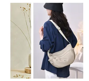 Women's nylon multi-pocket shoulder bag casual hobo crossbody bag large capacity daily use