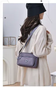 Casual nylon crossbody shoulder bag for women, stylish casual daily messenger bag.