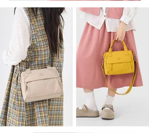Detailed view of the Korean style casual crossbody shoulder bag with adjustable strap and flap.