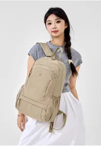 Casual lightweight nylon backpack for women, daily commute, travel, and college use.