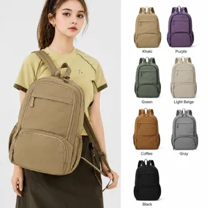 Nylon Casual Backpack Waterproof Large Capacity School Bag Trendy Travel Daypack For Men And Women College Style