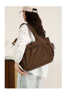 Μεγάλη νάιλον τσάντα shopper για γυναίκες, casual τσάντα ώμου και πρακτική τσάντα εργασίας