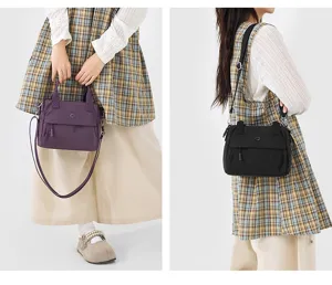 Casual commuting small square bag, lightweight crossbody shoulder bag with stylish solid color.