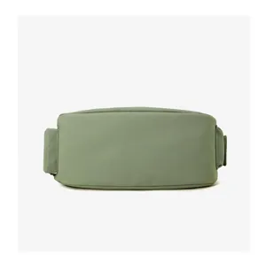 Solid sage green nylon crossbody bag, casual sport shoulder pouch for women daily commute.