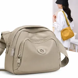 Women Casual Nylon Shell Crossbody Bag Solid Color Lightweight Versatile Shoulder Bag Daily Fashion Handbag