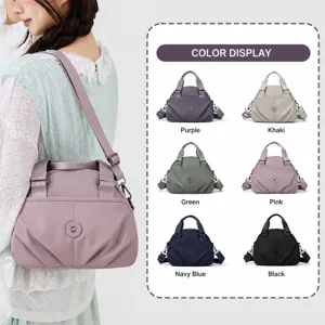 Women Large Capacity Multi-Layer Lightweight Shoulder Crossbody Bag Nylon Commuting Versatile Casual Handbag