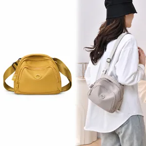 Fashionable women nylon shell crossbody bag, casual lightweight solid color shoulder bag