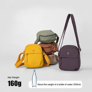 Fashionable lightweight nylon crossbody bag for women, casual multi-color shoulder bag.