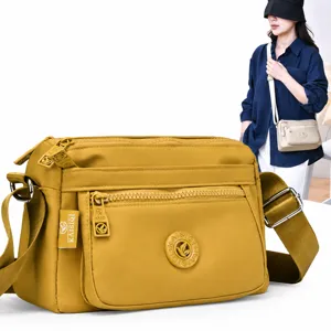 Women Casual Nylon Crossbody Bag Versatile Multi Pocket Shoulder Bag Daily Commuter Handbag Waterproof Travel Bag