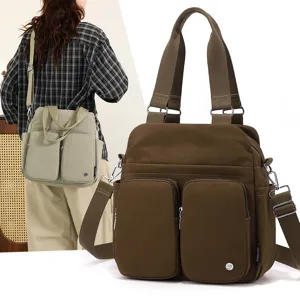 Multi Pocket Nylon Crossbody Bag For Women Casual Shoulder Bag Large Capacity Handbag Multi Compartment Travel Mommy Bag