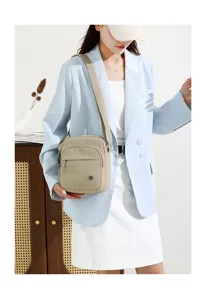 Detail shot highlighting the durable nylon fabric and daily casual style of the bag.