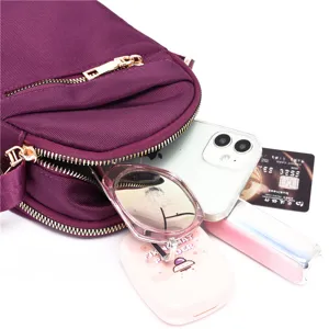 Women nylon vertical crossbody phone bag lightweight mini shoulder bag for summer outdoor