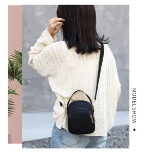 Nylon crossbody bag women lightweight shoulder bag casual small messenger bag black fashion