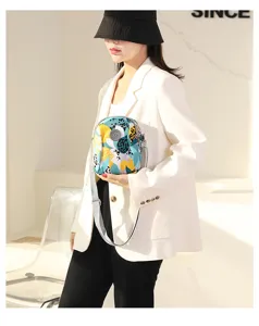 Women nylon crossbody bag mini printed shoulder bag casual daily mobile phone bag