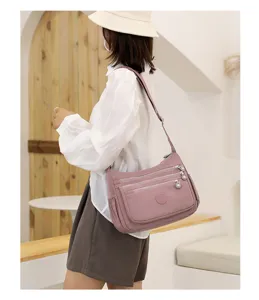 Women nylon crossbody shoulder bag multi-layer casual large capacity handbag for daily use