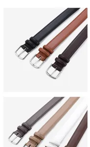 Elegantes Damen Lederband mit Metallschnalle, schmaler 2.5cm Gürtel für Jeans Hosen.