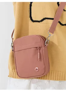 Casual women's pink crossbody shoulder bag small square phone bag with sturdy strap