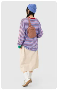 Sac bandoulière de poitrine léger en nylon pour femme, sacoche décontractée voyage.