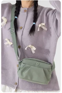 Casual women crossbody bag lightweight nylon shoulder bag multi-layer phone bag for daily use