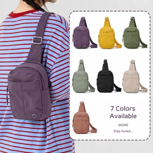 Sac Bandoulière en Nylon pour Femmes Sac de Poitrine de Voyage Décontracté Sac à Épaule Unique Léger Mode Sac à Dos d'Extérieur