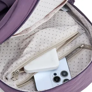 Casual canvas backpack for women, lightweight travel daypack, chic daily school bookbag.