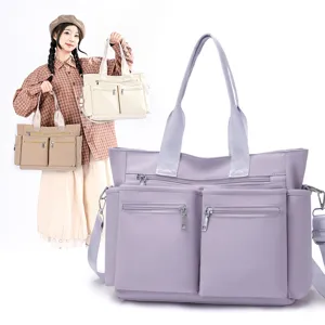 Women's Large Capacity Nylon Shoulder Bag Casual Multi-Pocket Tote Handbag Crossbody Bag Daily Commute Travel Fashion Bag