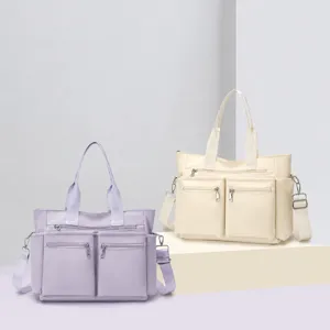 Large capacity nylon women shoulder bag casual tote handbag for daily travel and outdoor use.
