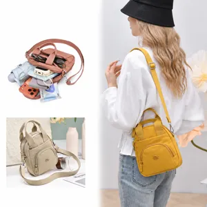 Bolso bandolera de nylon para mujer, bolso de mano informal, ligero y multifuncional.