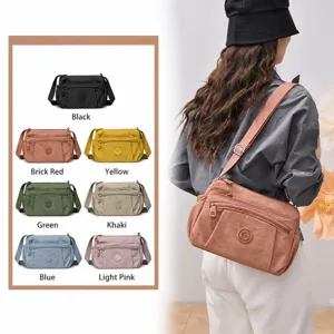 Fashion casual nylon crossbody bag for women, multi-color lightweight shoulder bag travel.
