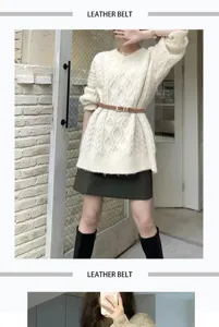 Stylish thin brown leather belt for women, trendy pin buckle waist accessory for daily wear.