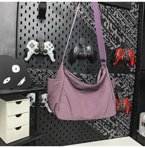 Large capacity nylon shoulder bag casual crossbody hobo tote bag for women daily use