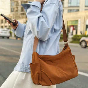 Large capacity nylon shoulder bag casual crossbody bag for women daily commute style
