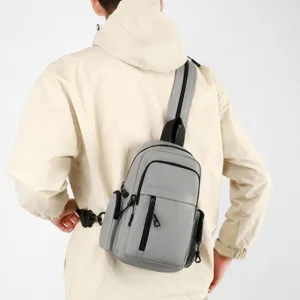 Men's casual chest bag stylish waterproof sling bag outdoor sports large capacity crossbody