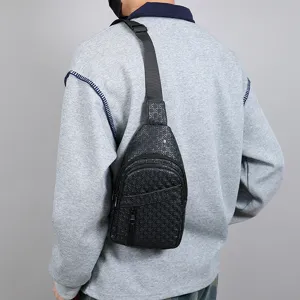 Men's casual chest bag waterproof single shoulder crossbody bag for daily outdoor travel use.
