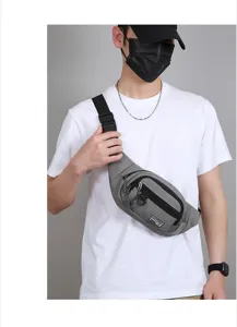 Men outdoor sports waist bag lightweight single shoulder crossbody bag for daily commute.