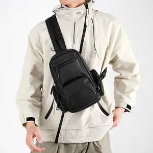Sac de Poitrine Tactique Homme Imperméable Sac à Bandoulière Sport Extérieur Voyage Loisir.