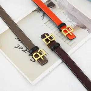 Women's leather belt set with elegant gold metal buckle stylish casual dress accessory.