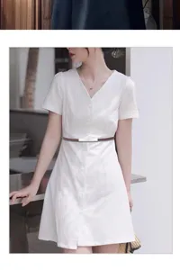 Slim leather belt for women, elegant metal buckle accessory for dresses and sweaters.