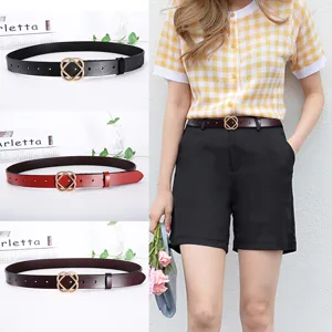 Ceinture en cuir véritable pour femme boucle en métal élégante ceinture taille décontractée