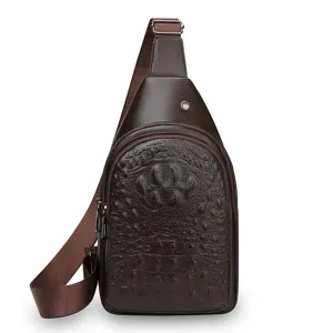 Men chest bag casual crossbody bag stylish brown sling bag for daily travel and business