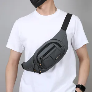 Sac de poitrine imperméable pour hommes sac banane sport élégant sac bandoulière casual.