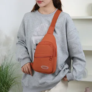 Fashion casual outdoor chest bag multi-layer crossbody bag portable sports shoulder bag