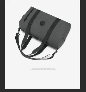 Sac de voyage gris grande capacité sac de sport fitness avec compartiment étanche et sangle