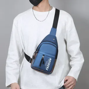 Men's fashion chest bag stylish casual crossbody shoulder bag for daily outdoor travel.
