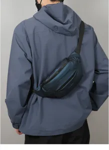 Heren borsttas casual waterdichte schoudertas outdoor sport mode crossbody blauw