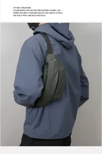 Heren waterdichte borsttas casual sling tas outdoor sport mode heuptas crossbody tas