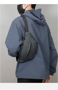 Waterdichte borsttas heren casual outdoor sport crossbody heuptas grijs stijlvol