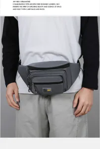 Men's tactical fanny pack stylish waist bag outdoor sports casual chest shoulder bag for travel.